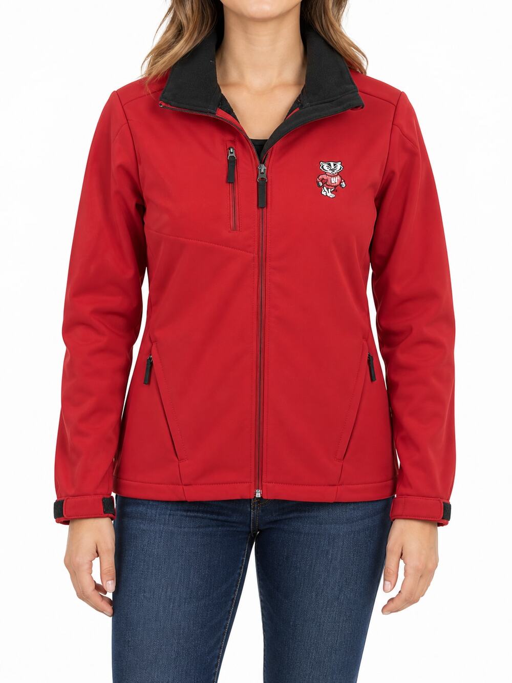 Antigua Women's Wisconsin Bucky Badgers Red Full-Zip Fleece Lined Jacket Medium